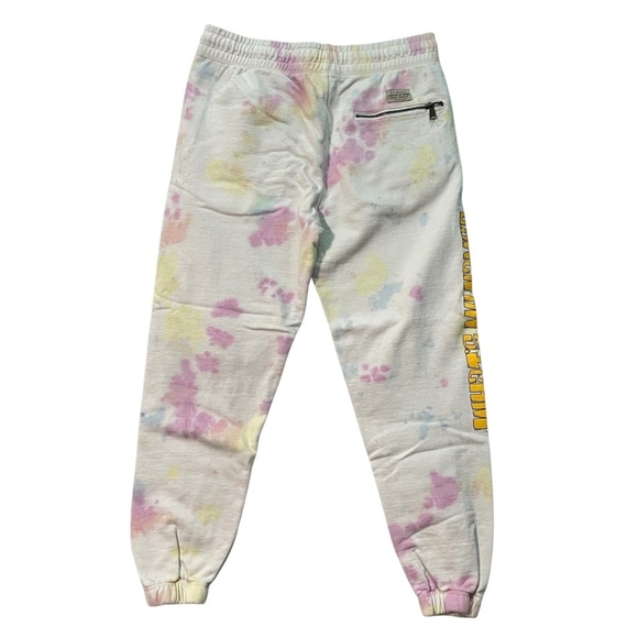 Shoe Palace Snoop sweatpants L large Mens White Watercolor Joggers Zip pockets - Picture 2 of 10
